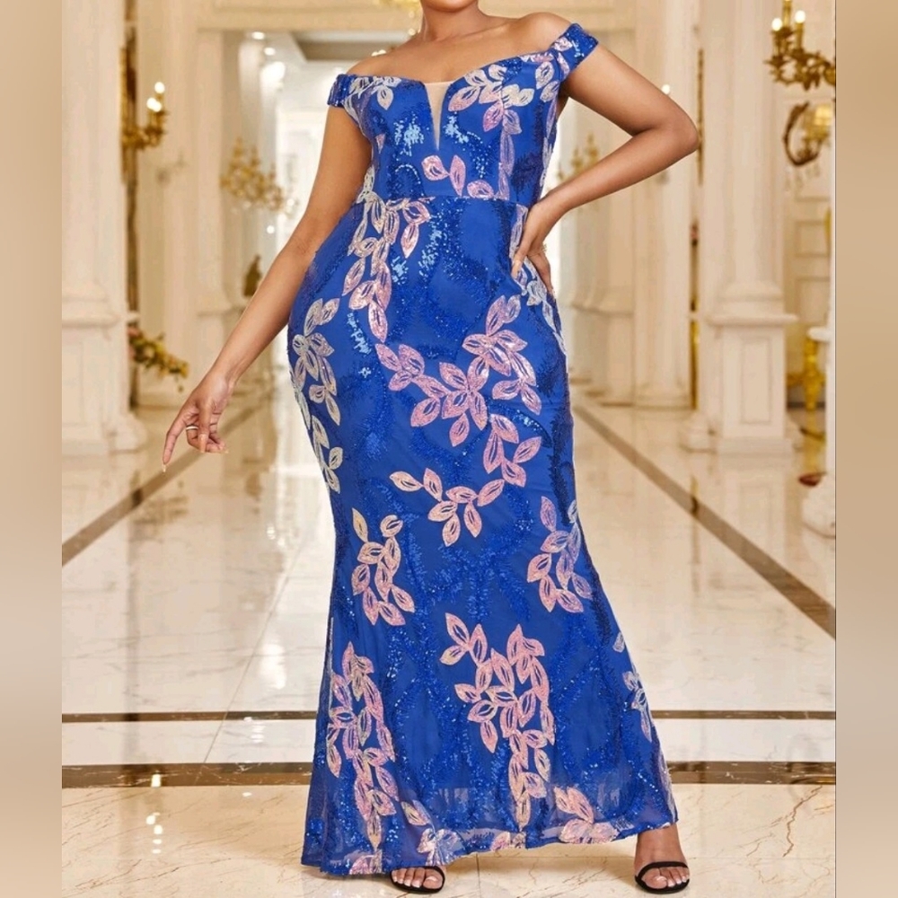 Plus size formal sequin dress